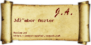 Jámbor Aszter névjegykártya
